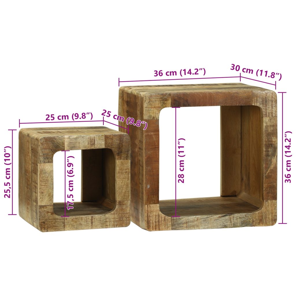 TV-yksikkö 36x36x30 cm Massiivinen mangopuu - Image 11