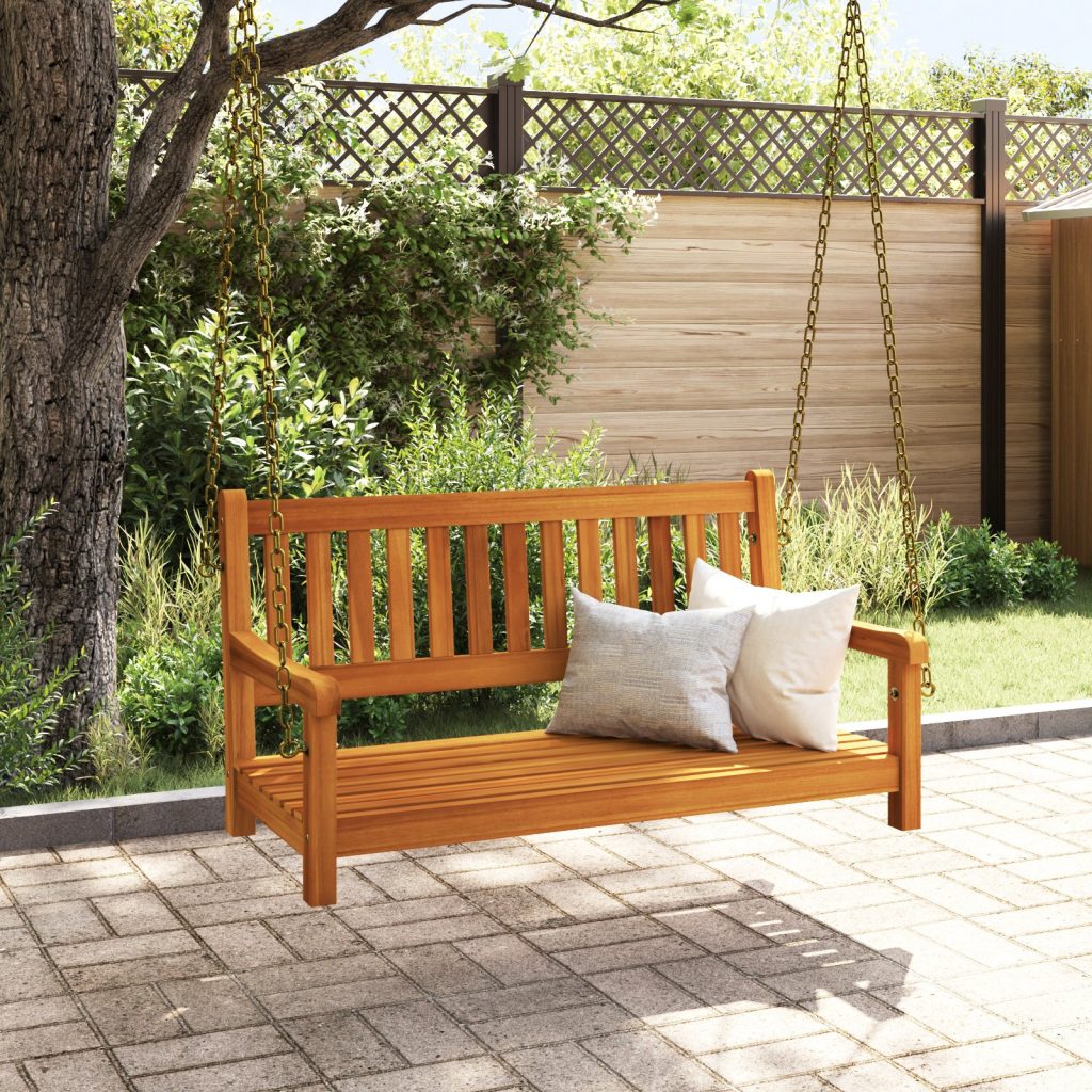2-Hengen Puutarha Swing Penkki 110x56x58 cm Massiivinen Puu Akasia - Image 3