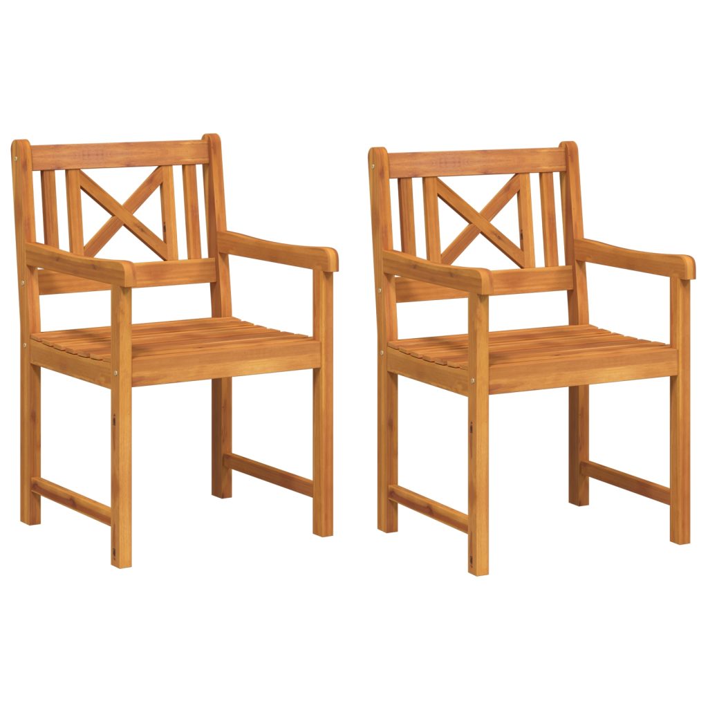 Puutarhatuolit 2 kpl 56x56x90 cm Täysi puu akaasiapuu - Image 2