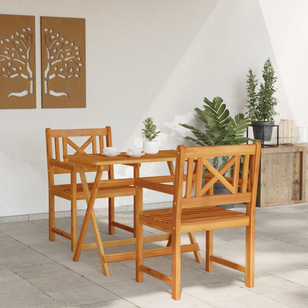 Puutarhatuolit 2 kpl 56x56x90 cm Täysi puu akaasiapuu - Image 3