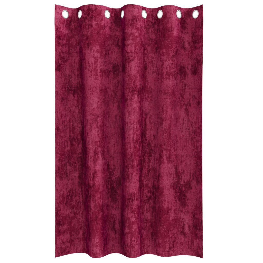 Samettiverhot 2 kpl silmukoilla, Viininpunainen 175x140 cm - Image 3