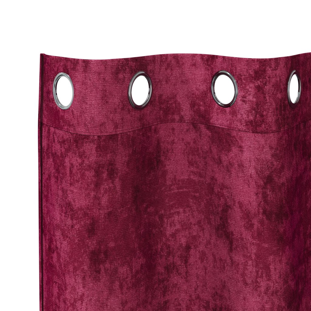 Samettiverhot 2 kpl silmukoilla, Viininpunainen 175x140 cm - Image 4