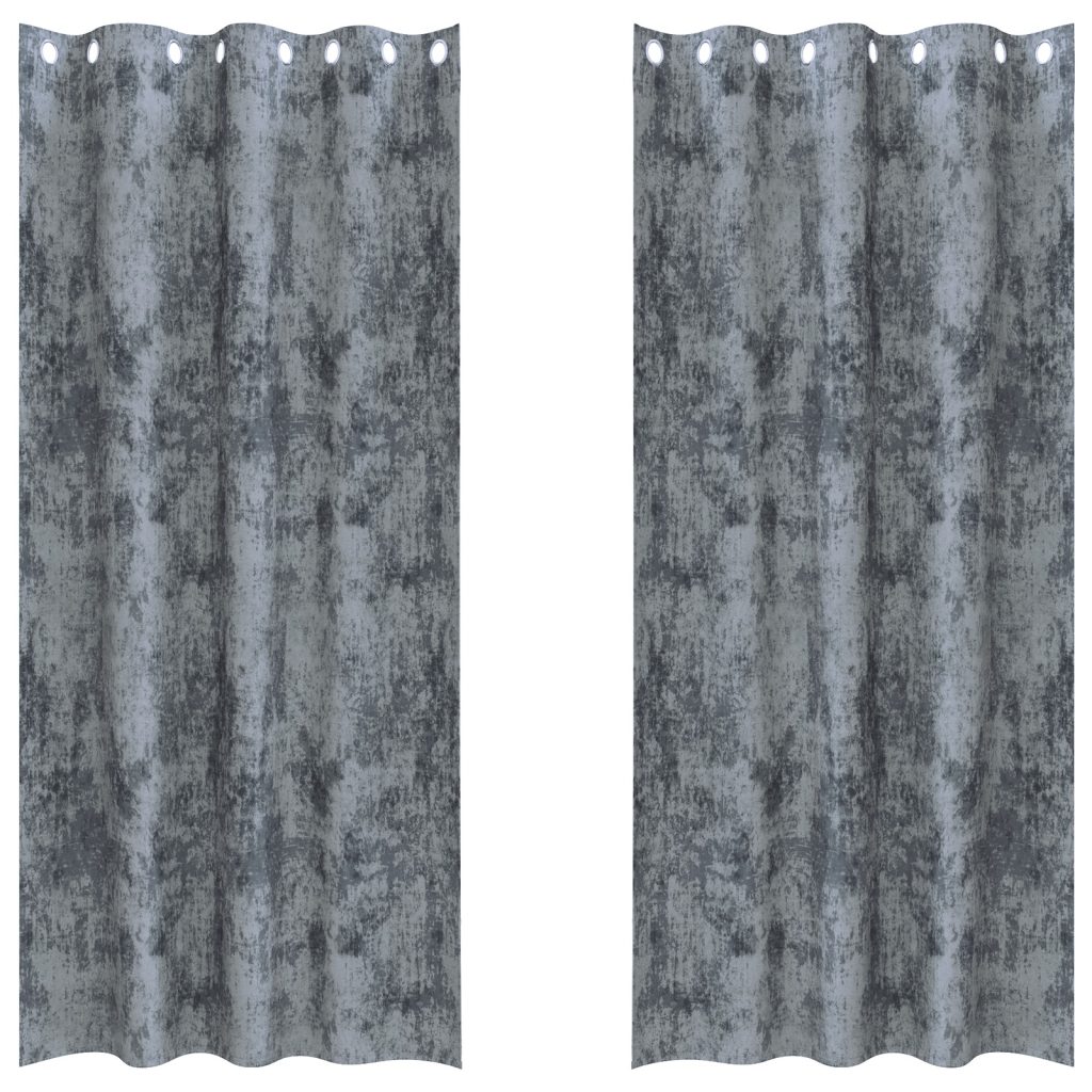 Samettiverhot 2 kpl silmukoilla hopeanharmaat 225x140 cm - Image 2