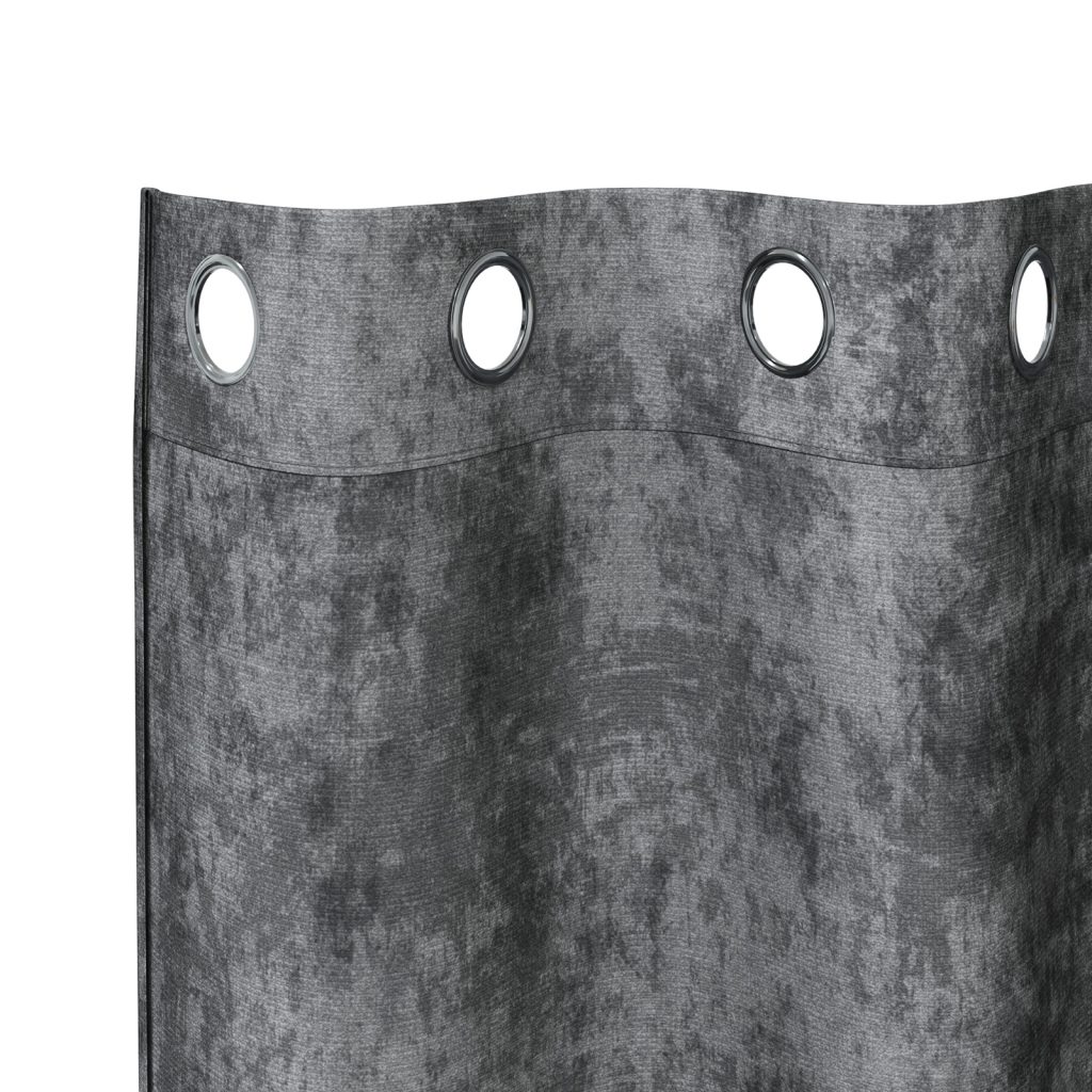 samettiverhot 2 kpl silmukoilla harmaa 260x140 cm - Image 4