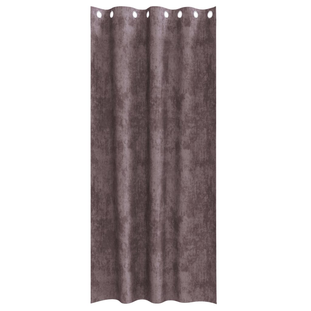 Samettiverhot 2 kpl Silmukoilla Ruskea 260x140 cm - Image 3