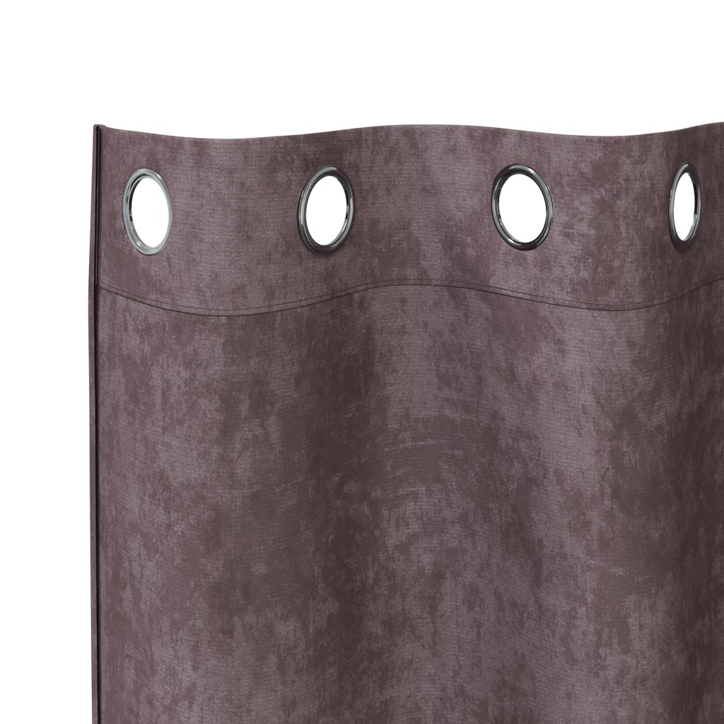 Samettiverhot 2 kpl Silmukoilla Ruskea 260x140 cm - Image 4
