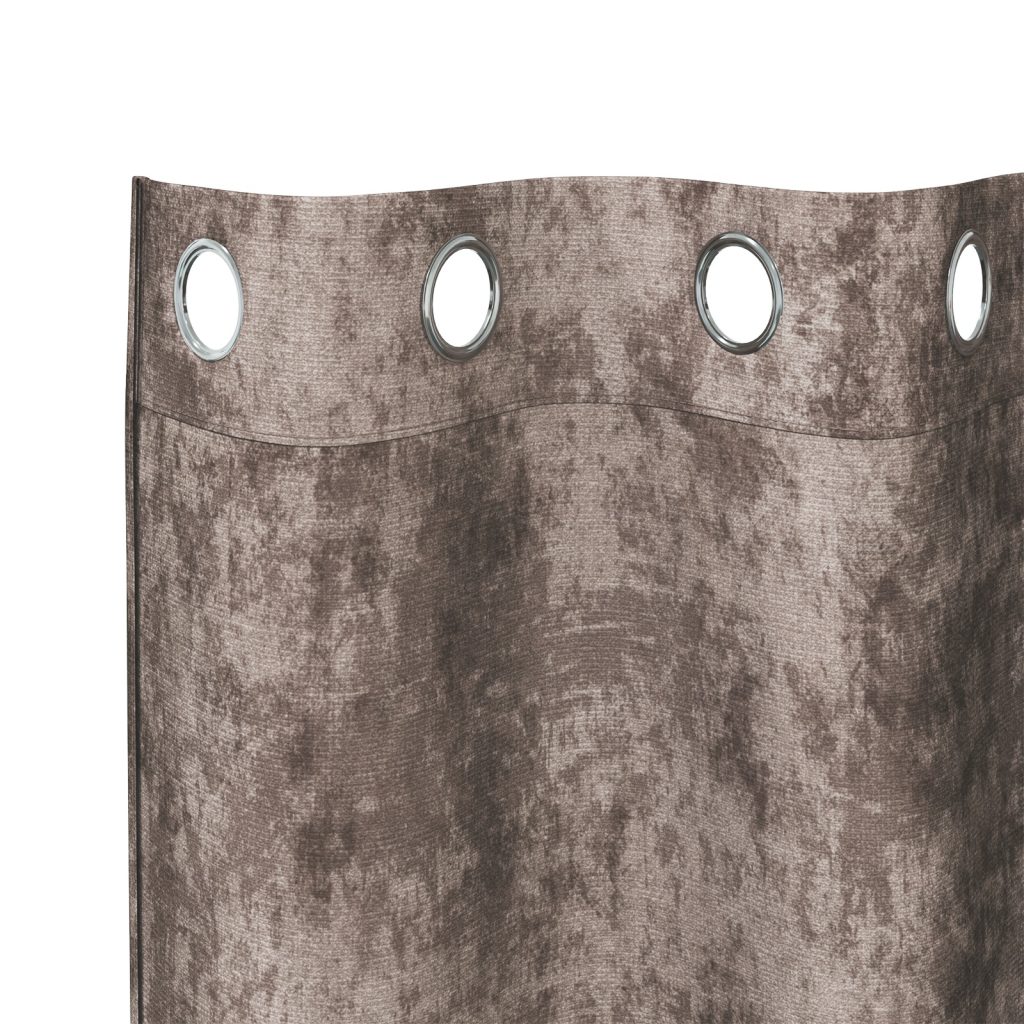 samettiverhot 2 kpl silmukoilla kahvi 245x140 cm - Image 4