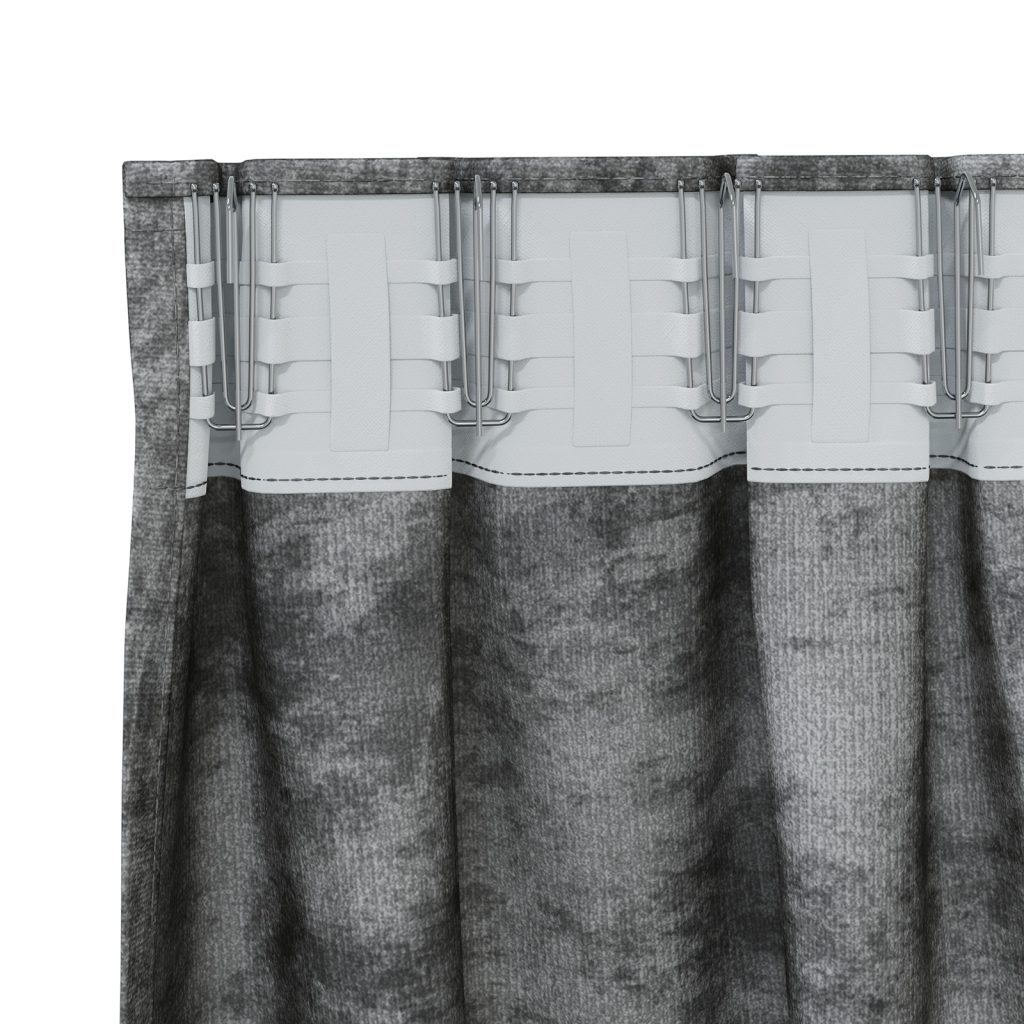 Samettiverhot 2 kpl Kierreikkunoilla Harmaa 260x140 cm - Image 4