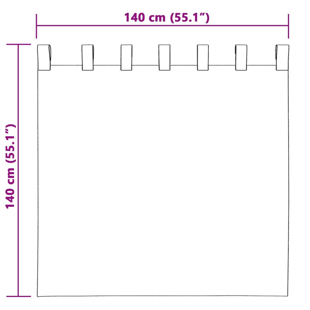 Samettiverhot 2 kpl nauhakoloilla Hopeanharmaa 140x140 cm - Image 6