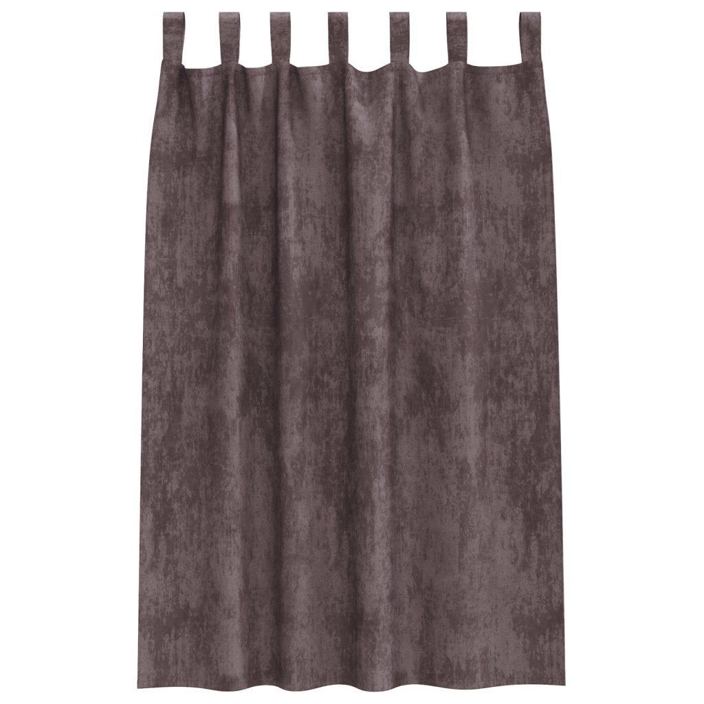 Samettiverhot 2 kpl nauhoilla Ruskea 175x140 cm - Image 3