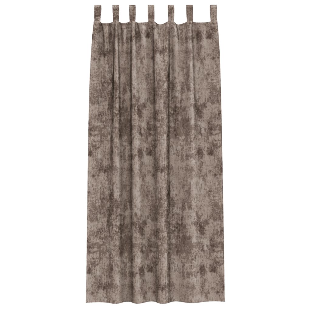 Velvet verhot 2 kpl nauhoilla cappuccino 245x140 cm - Image 3