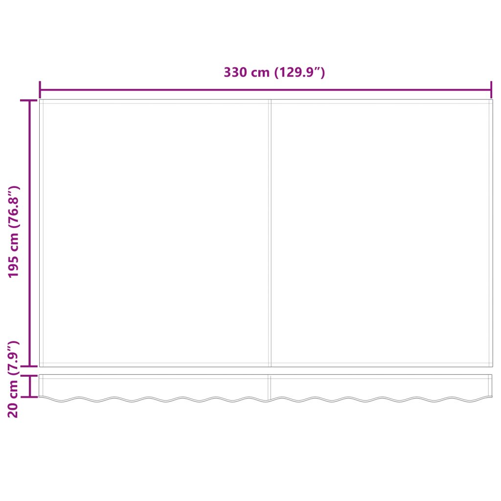 markiisikangas 3.5x2m kehykseen - Moniväriraita - Image 8