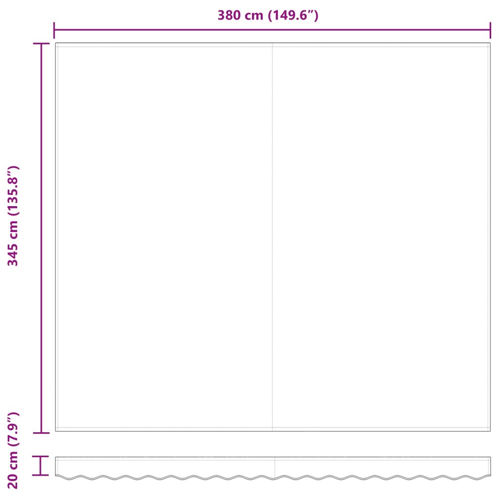 Aurinkosuoja vaihto kangas 4x3.5 m runkoon musta - Image 8