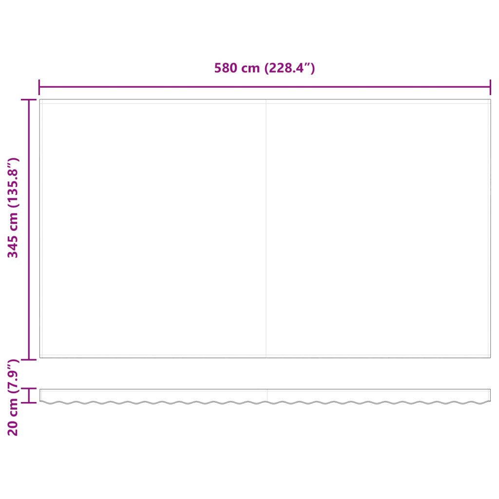 Aurinkokankaan vaihto 6x3.5 m kehykseen Valkoinen - Image 8