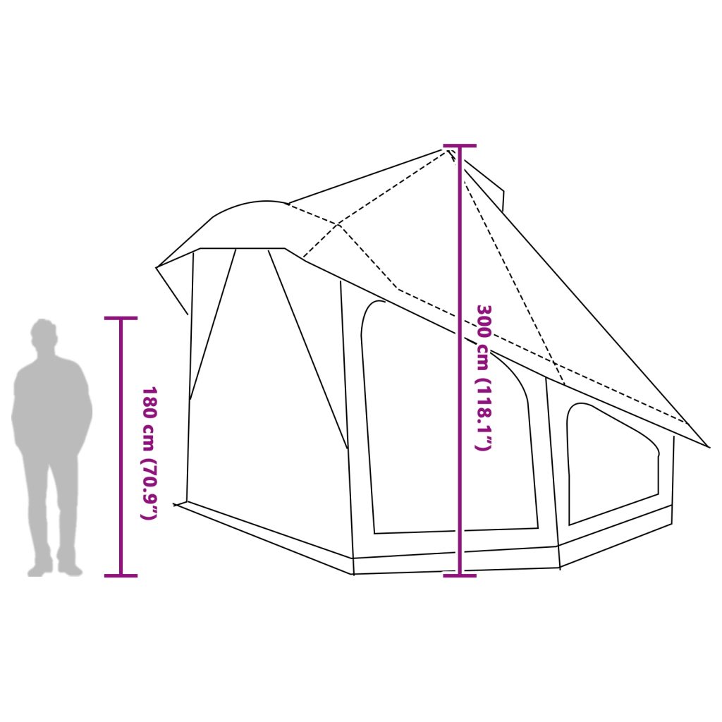 Perheteltta Tipi Vihreä 10-hengen Vedenpitävä - Image 13