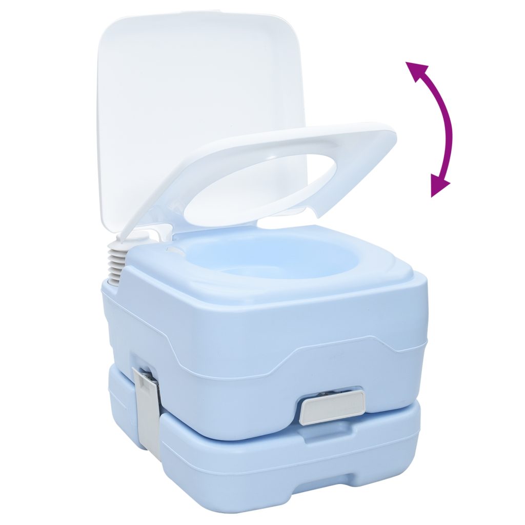 Kannettava WC-valo, sininen ja valkoinen, muovia, 10 L - Image 9