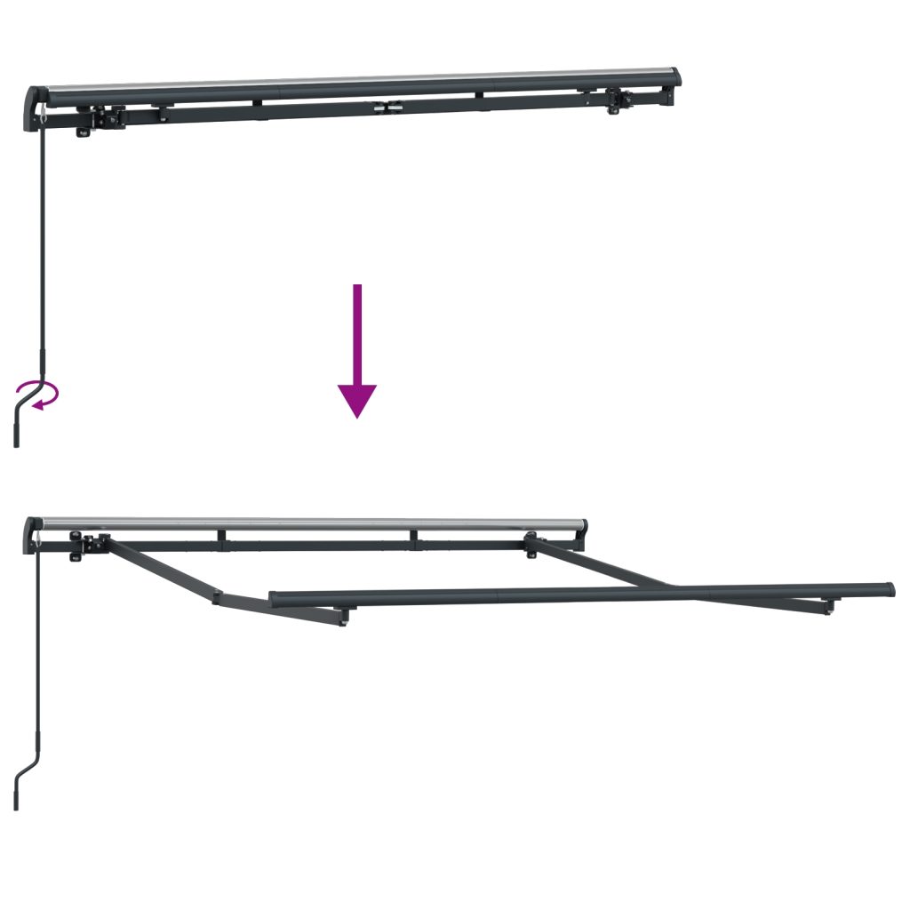 Käsikäyttöinen markiisirunko 2.5x2 m metalli - Image 9