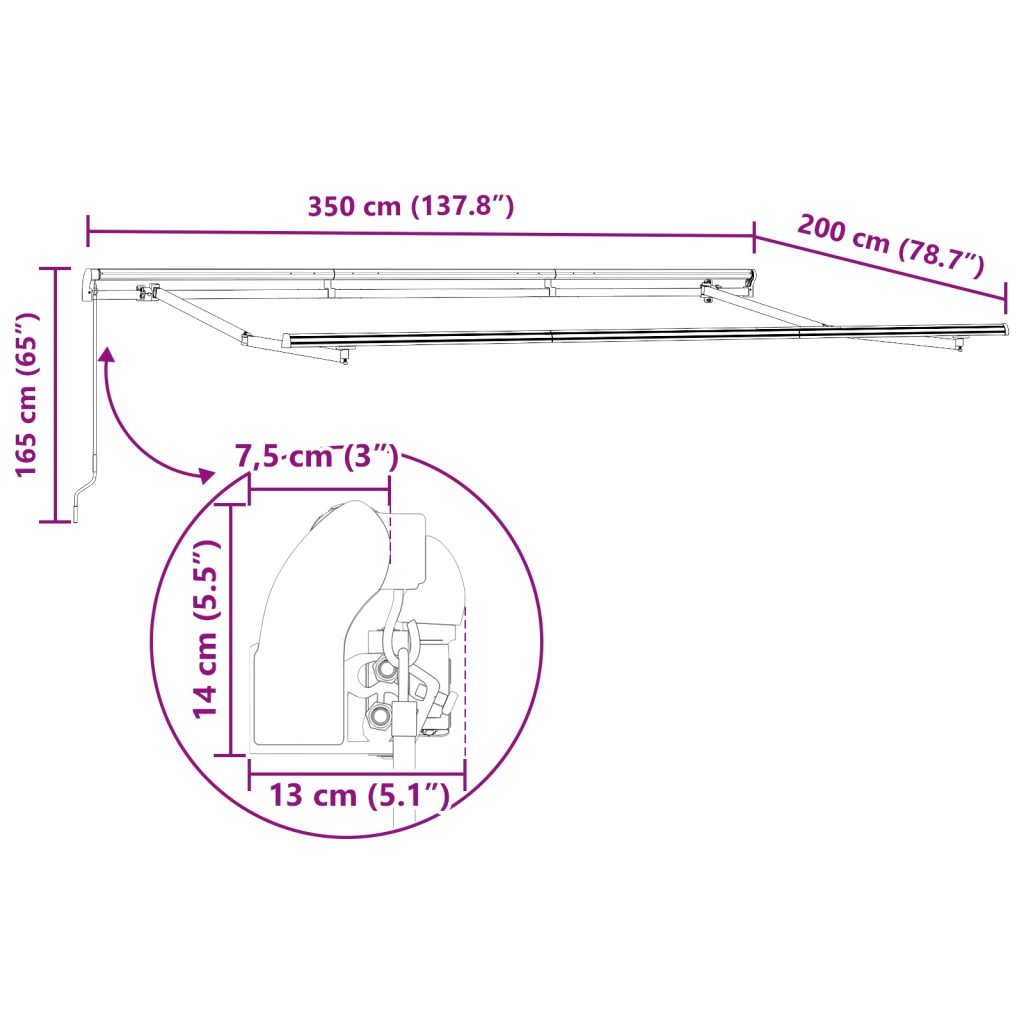 Markiisikehys Liukukäyttöinen 3.5x2 cm Metalli - Image 10