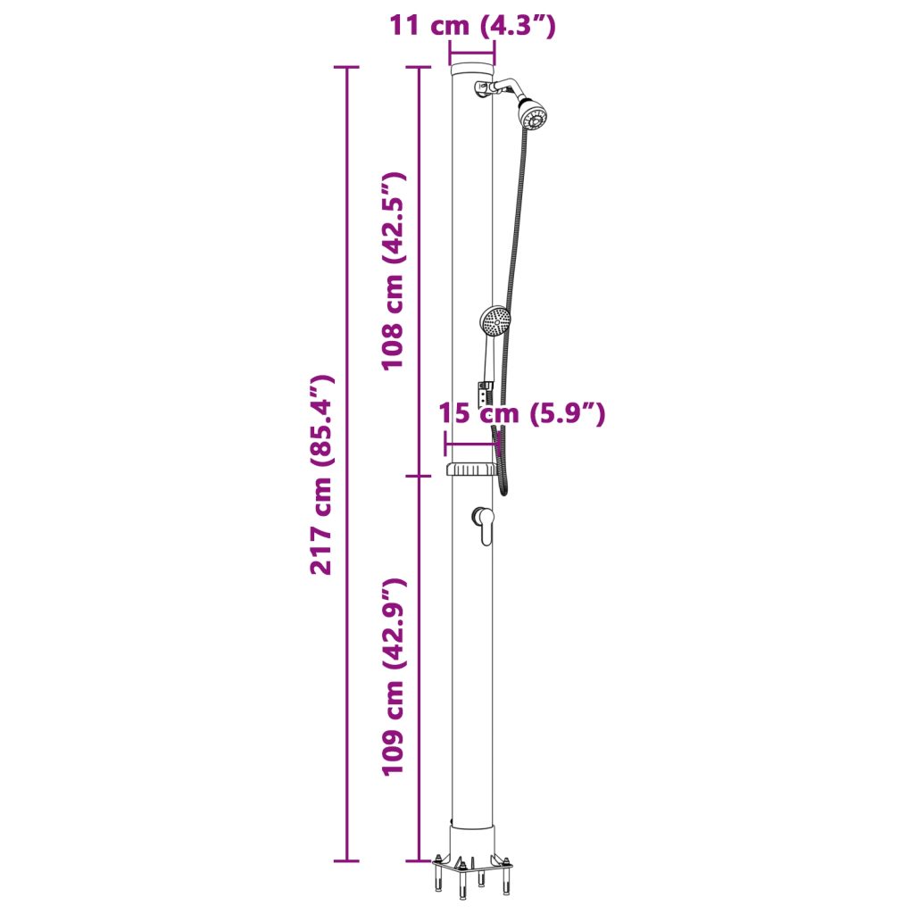 Ulkosuihku Käsisuihkulla 217 cm 20 L - Image 12