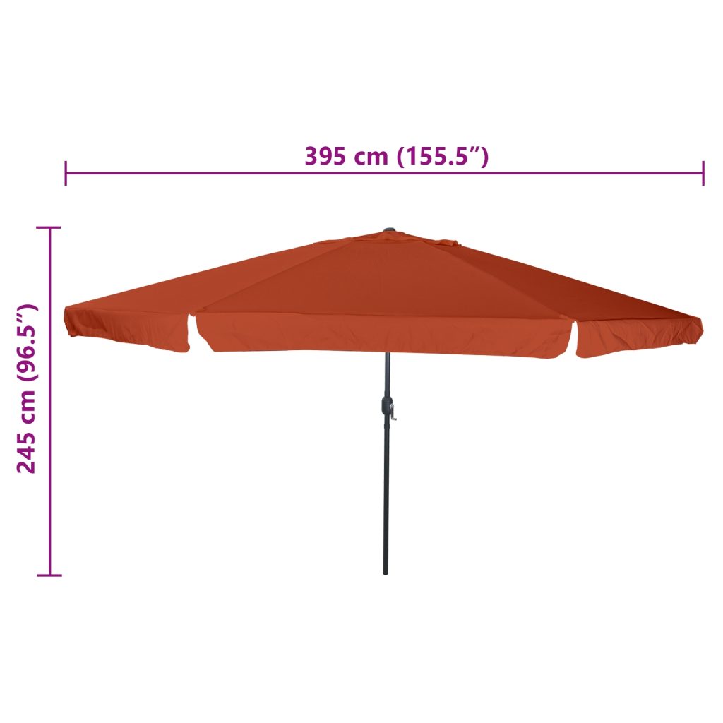 Puutarhahattu ø395x245 cm Poltettu Oranssi - Image 7