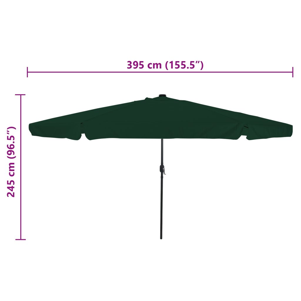 Puutarhateltta LED-valoilla ø395x245 cm Vihreä - Image 7