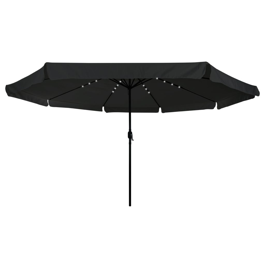 Puutarhahattu LED-valoilla ø395x245 cm Musta - Image 3