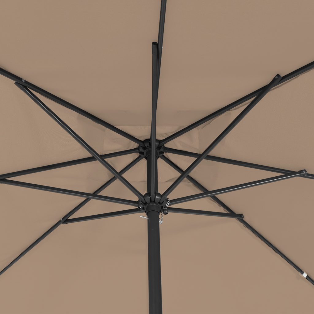 Neliöinen Aurinkovarjo Puutarhaan 295x245 cm Taupe - Image 4