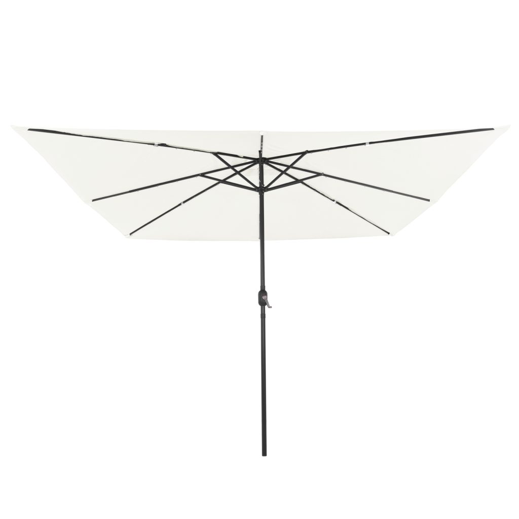 Neliömäinen Puutarhaparasilta LED-valoilla 295x245 cm Hiekka Valkoinen - Image 4