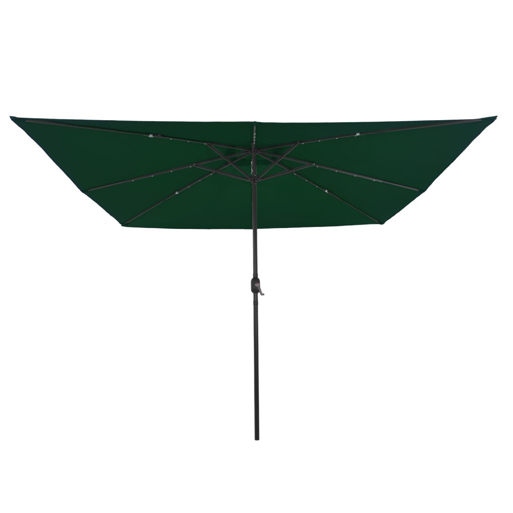Neliömäinen Puutarhateltta LED-valoilla 295x245 cm Vihreä - Image 4