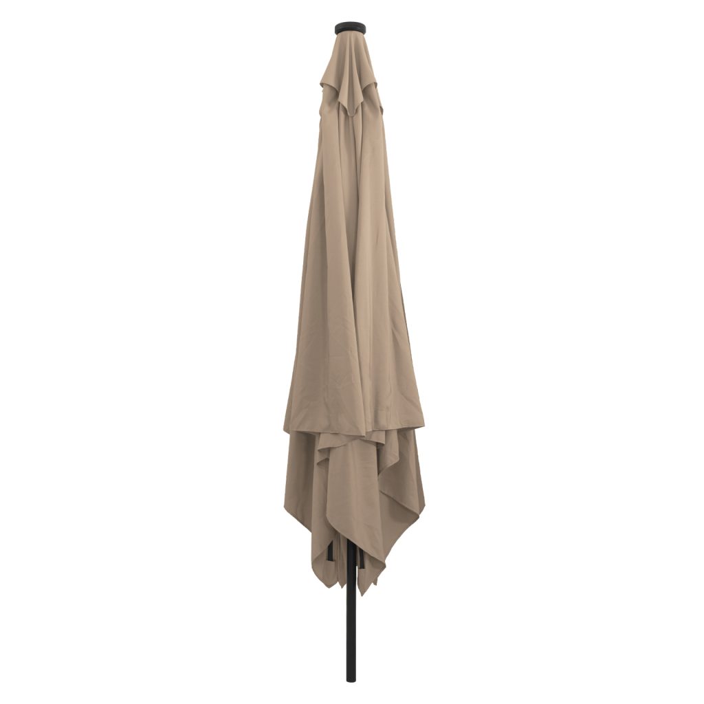 Neliöinen Puutarhaparasol LED-valoilla 295x245 cm Taupe - Image 2