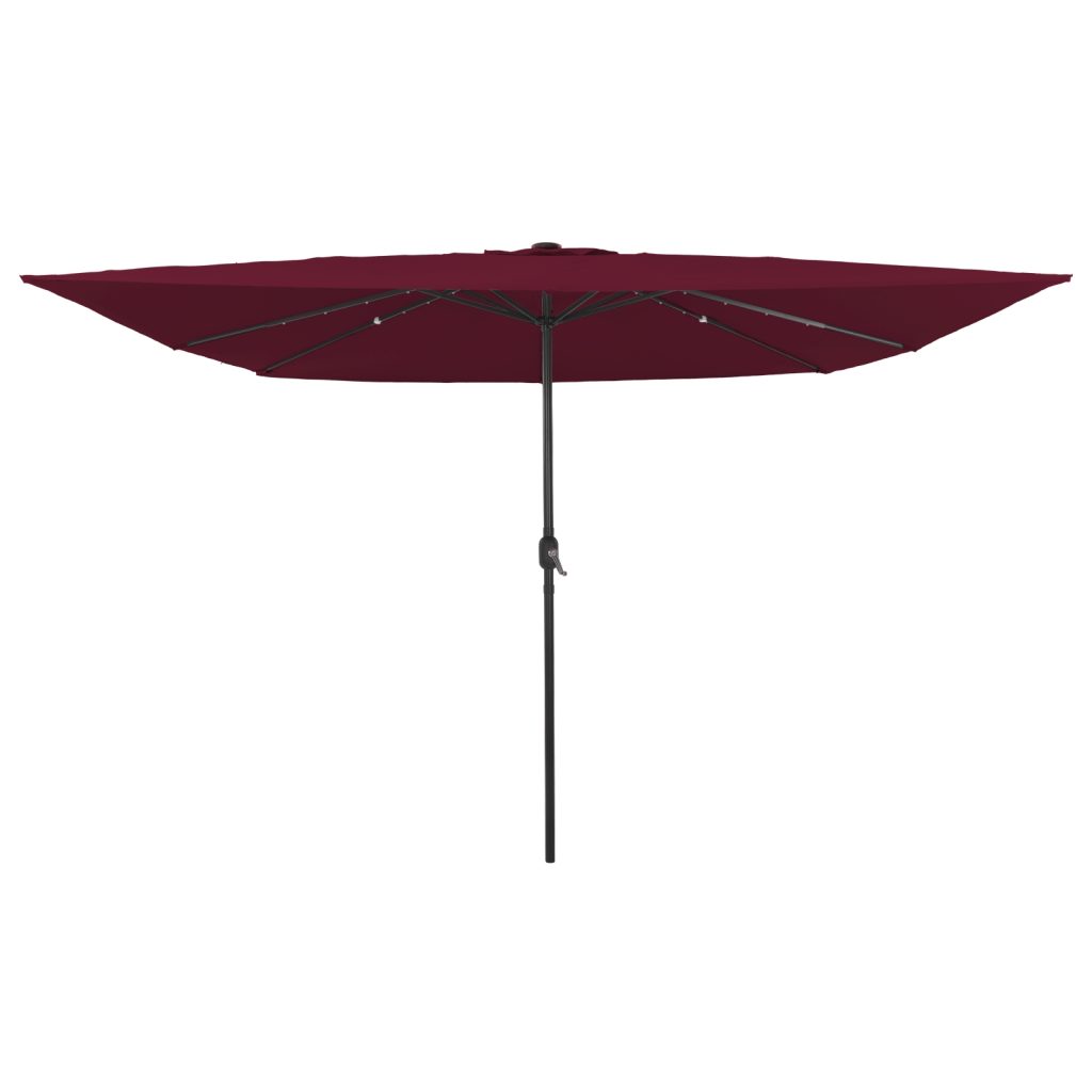 Neliöpuutarhateltta LED-valoilla 295x245 cm Bordeaux Punainen