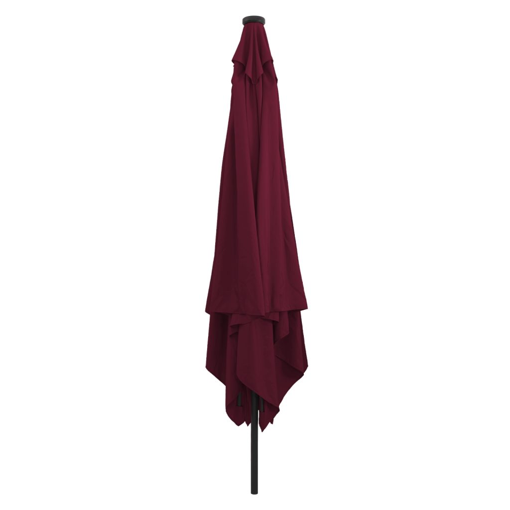 Neliöpuutarhateltta LED-valoilla 295x245 cm Bordeaux Punainen - Image 2