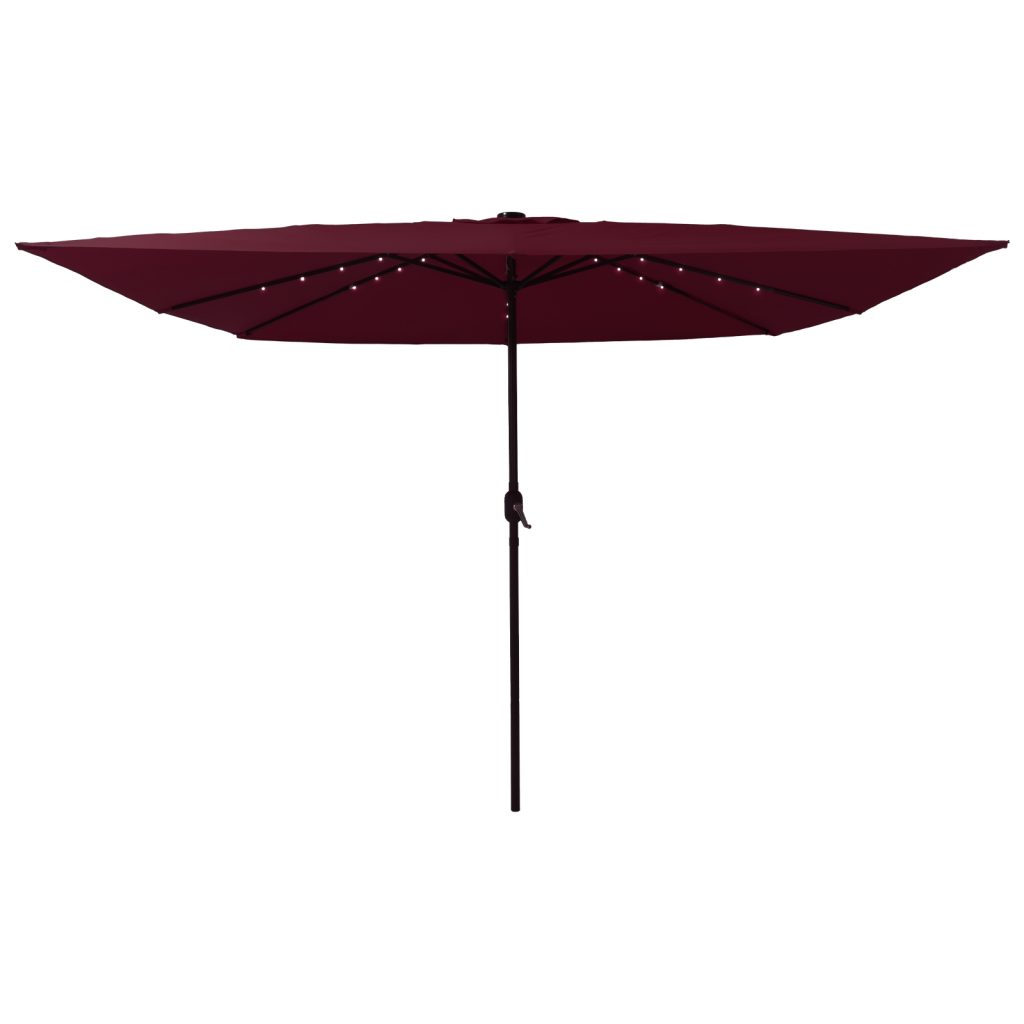 Neliöpuutarhateltta LED-valoilla 295x245 cm Bordeaux Punainen - Image 3