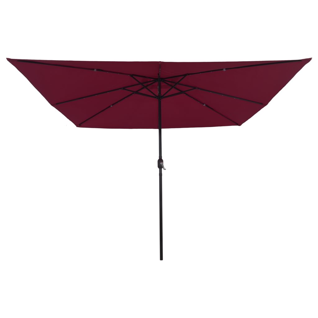 Neliöpuutarhateltta LED-valoilla 295x245 cm Bordeaux Punainen - Image 4