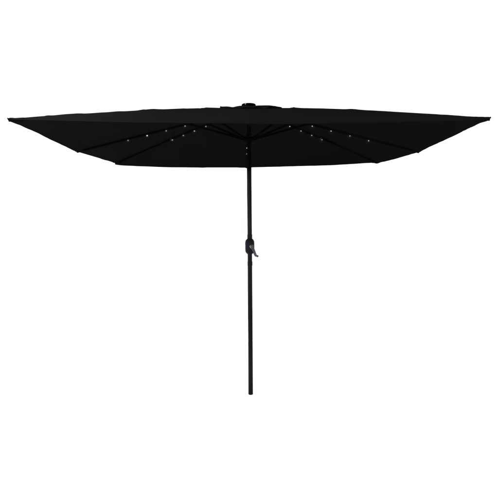 Neliskanttinen Puutarhateltta LED-valoilla 295x245 cm Musta - Image 3