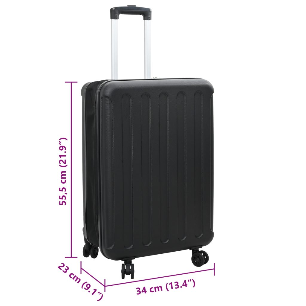 taitettava matkalaukku kovakotelo 20'' musta 34x23x55.5 cm ABS - Image 11