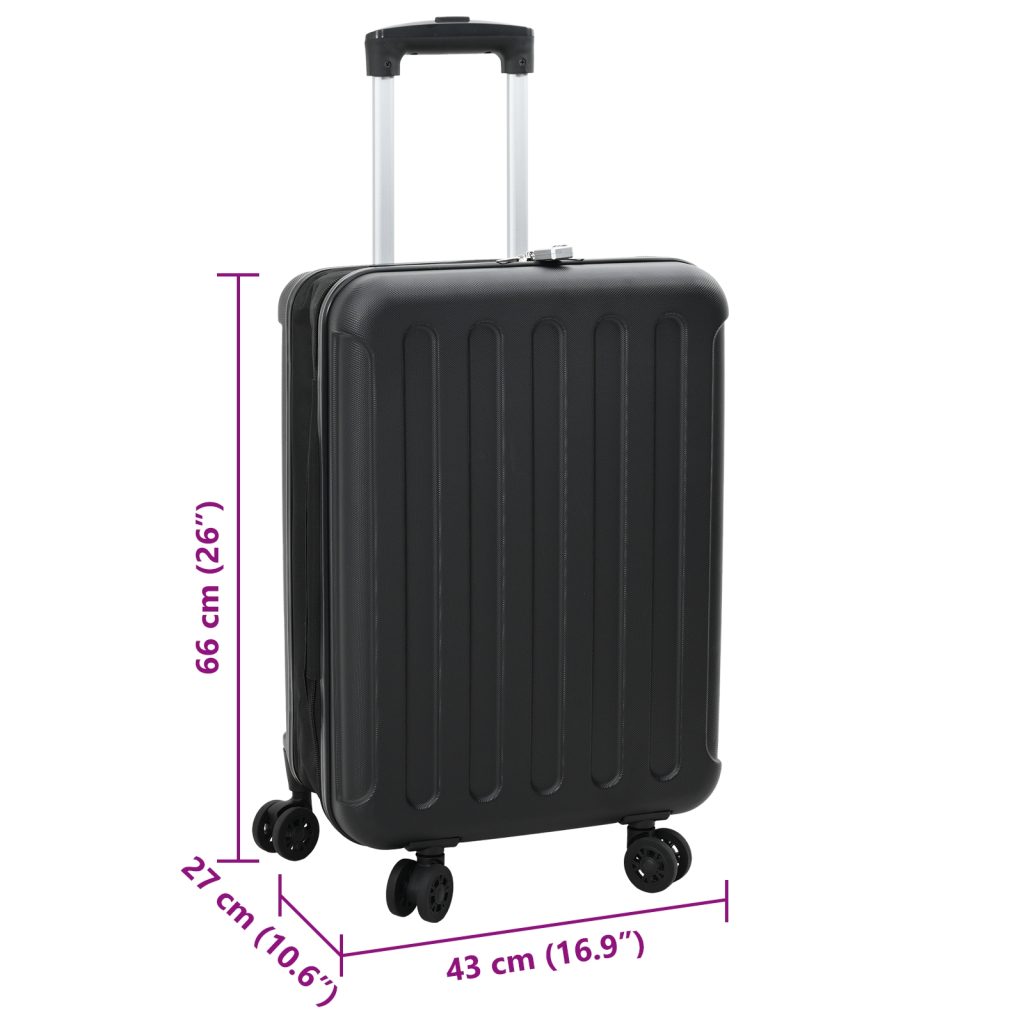 Kokoontaitettava matkalaukku 24'Musta 43x27x66 cm ABS - Image 11