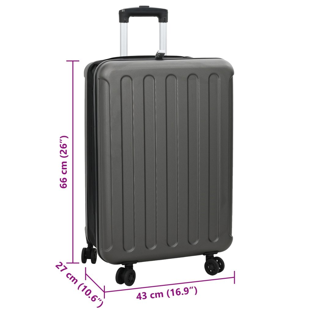 Kokoontaitettava Matkalaukku Kovakuori 24'' Tummanharmaa 43x27x66 cm ABS - Image 10