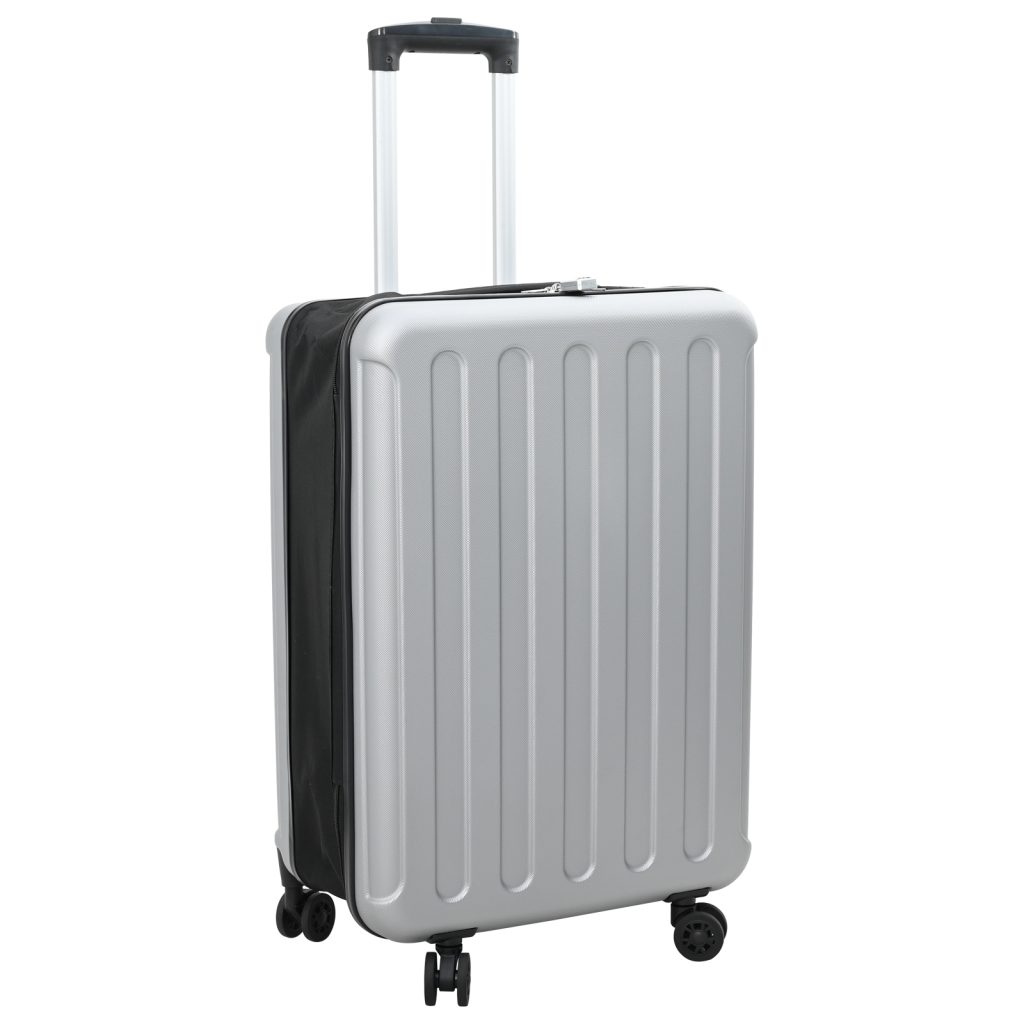 taitettava matkalaukku kovakotelo 24'' hopea 43x27x66 cm ABS