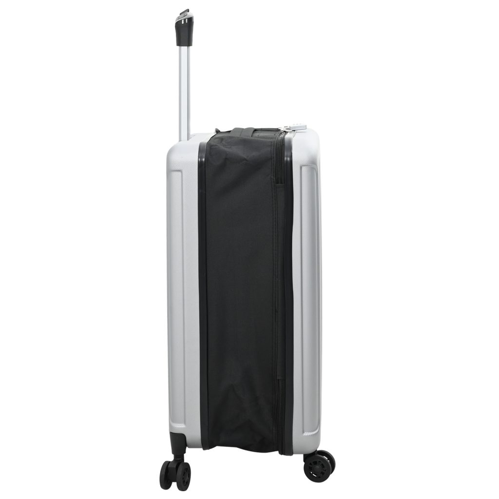 taitettava matkalaukku kovakotelo 24'' hopea 43x27x66 cm ABS - Image 4