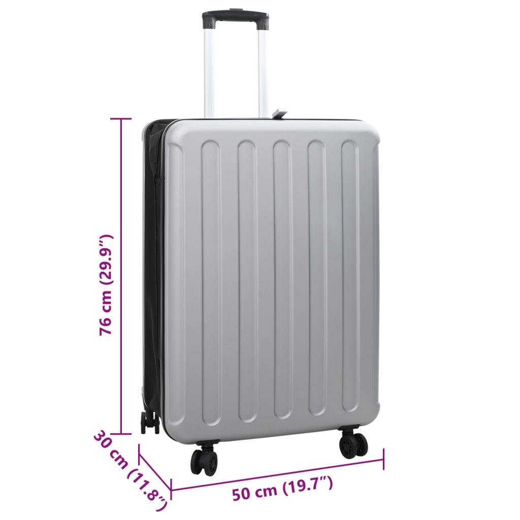 Käännettävä matkalaukku Kovakuori 28'' Hopea 50x30x76 cm ABS - Image 11