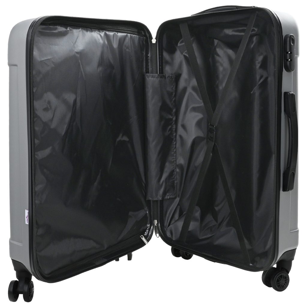 matkalaukku setti 3 kpl kova kuori hopea 20'' 24'' 28'' ABS - Image 2