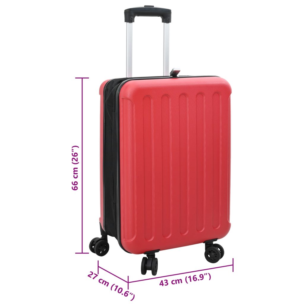 taitettava matkalaukku kovakotelo 24'' Punainen 43x27x66 cm ABS - Image 11