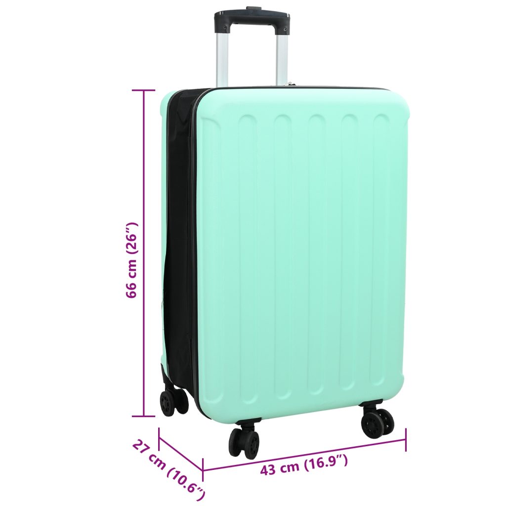 Käsitaitettavasta kovakuorisesta matkalaukusta 24'' Mintunvihreä 43x27x66 cm ABS - Image 11