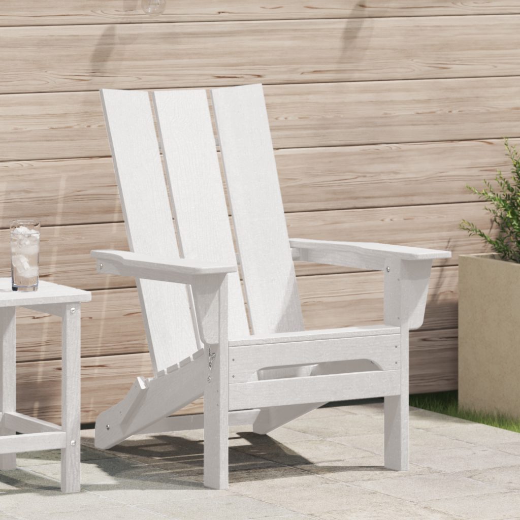 taittuva Adirondack-tuoli Valkoinen 74.5x80.5x90 cm HDPE