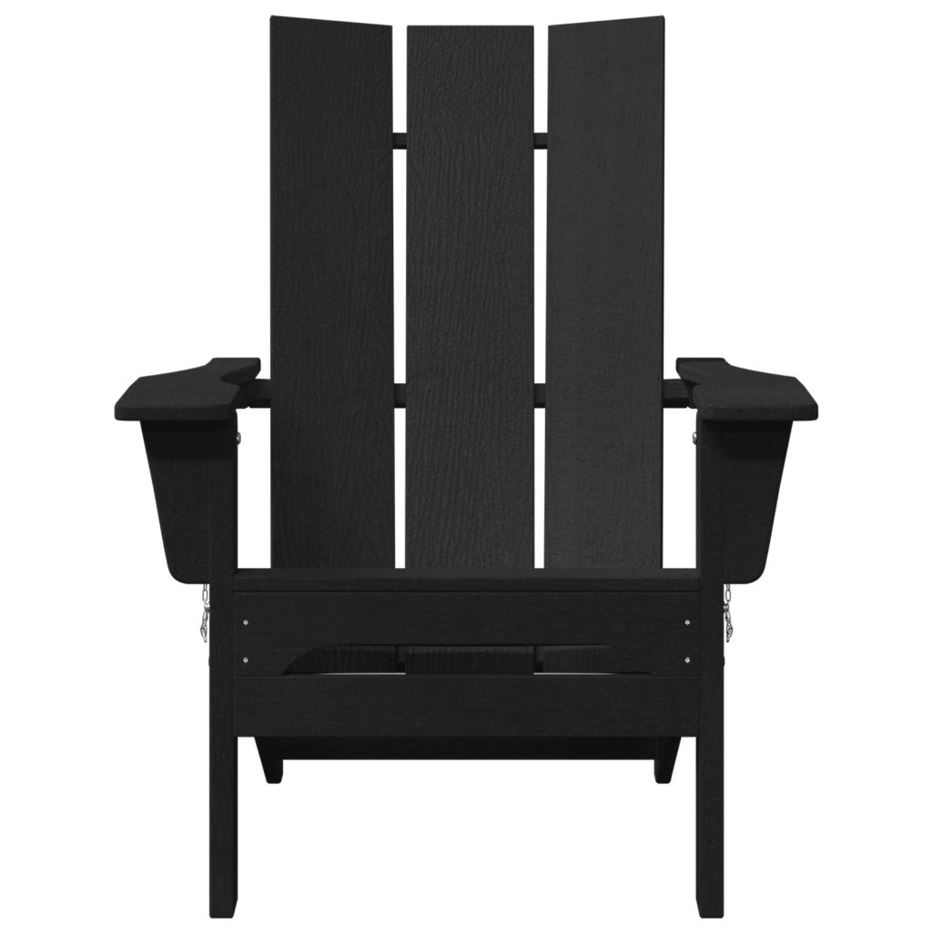 Taitettava Adirondack-tuoli Musta 74.5x80.5x90 cm HDPE - Image 4