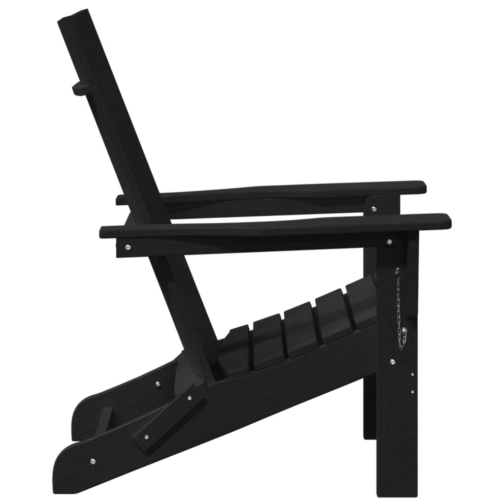 Taitettava Adirondack-tuoli Musta 74.5x80.5x90 cm HDPE - Image 5