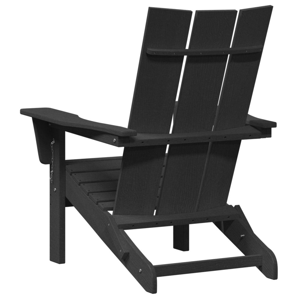 Taitettava Adirondack-tuoli Musta 74.5x80.5x90 cm HDPE - Image 6