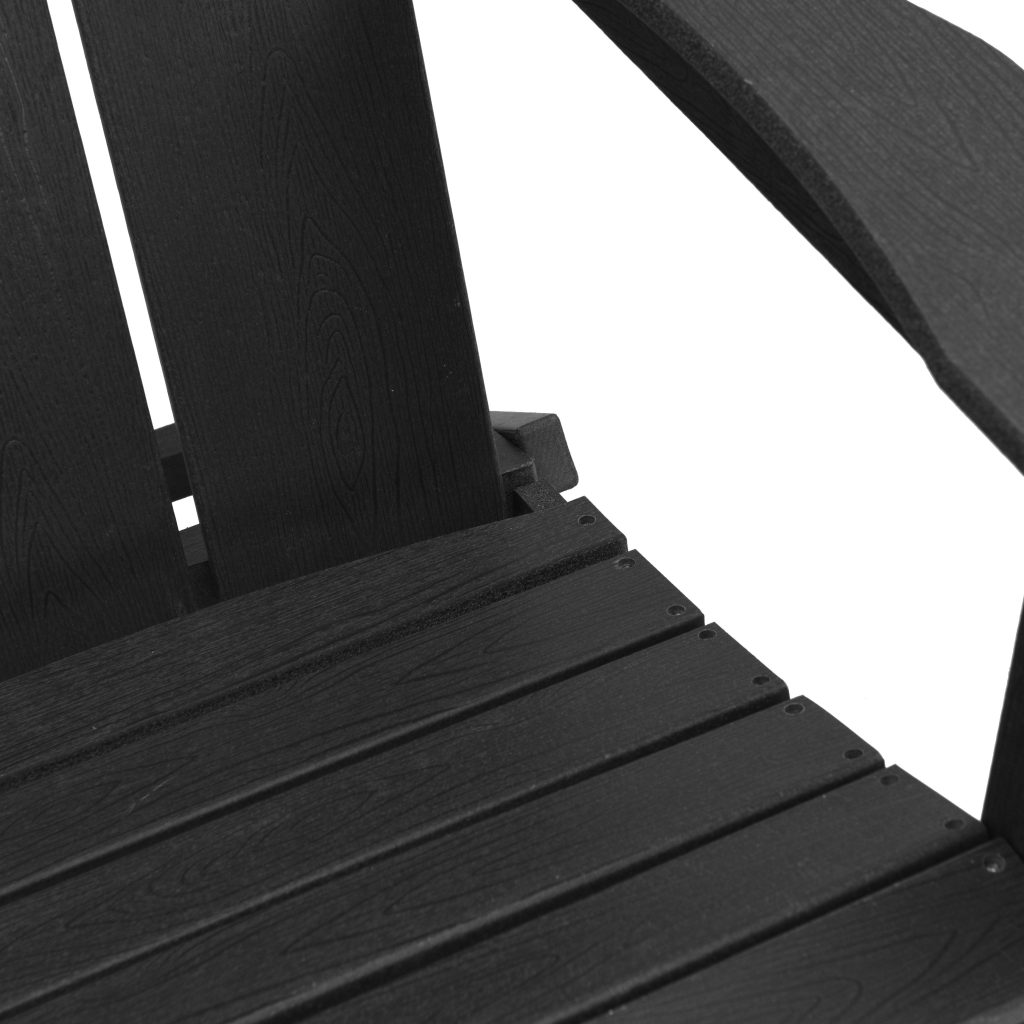 Taitettava Adirondack-tuoli Musta 74.5x80.5x90 cm HDPE - Image 8