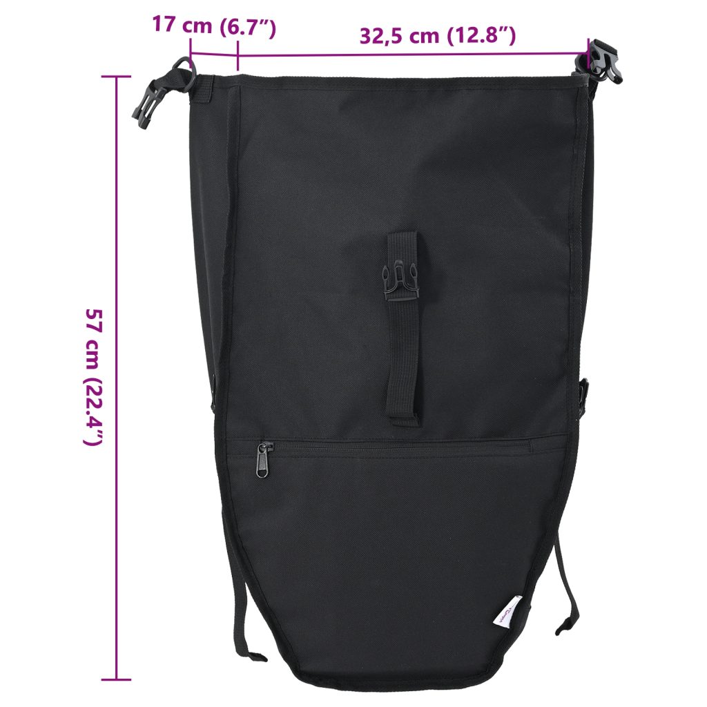 Pyörälaukku pannier-laukulle 25 L Musta 32.5x17x57 cm - Image 10